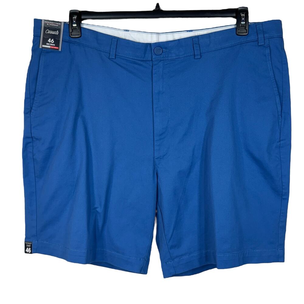 Roundtree & Yorke SZ 46 Casual Shorts Classic Fit Flat Front 9" Inseam Zip-Fly